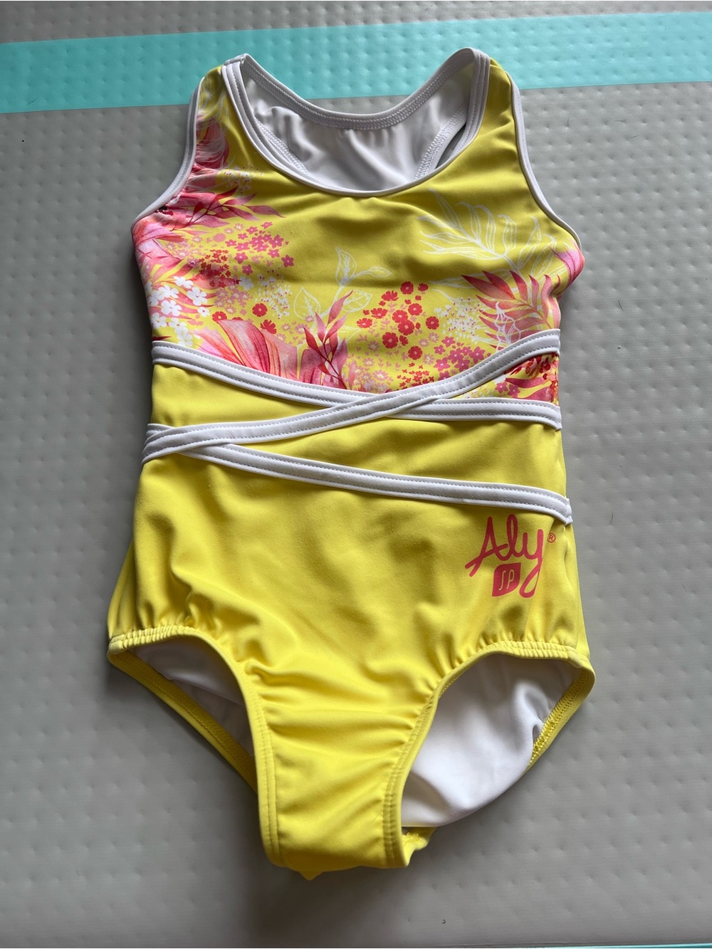 Aly Girl's Yellow Floral One-Piece Swimsuit